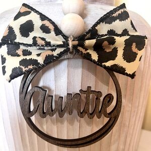 Cheetah Auntie Car Rearview Mirror Charm Ornament